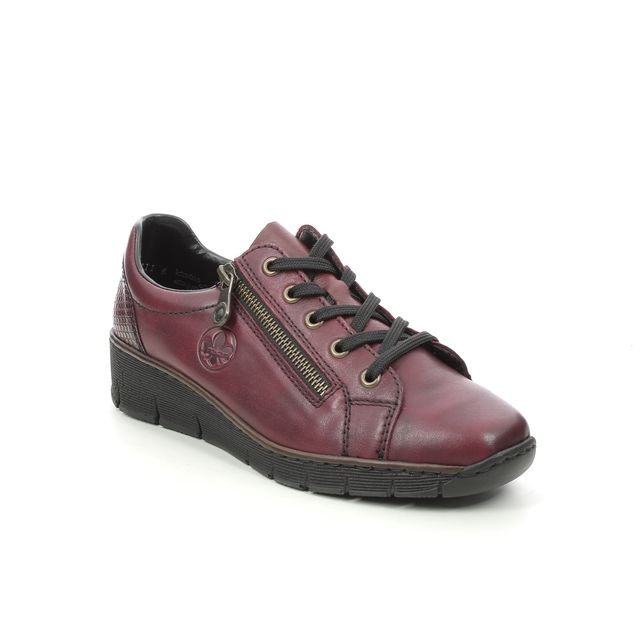 Rieker 53702-35 Dark Red Womens lacing shoes