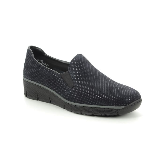 Rieker 53766-18 Navy Womens Comfort Slip On Shoes