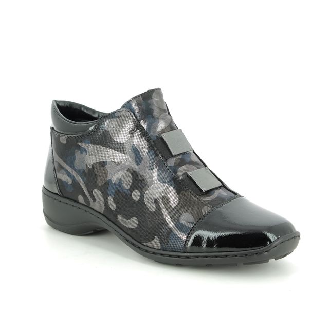 Rieker 58398-00 Black Navy Womens Comfort Slip On Shoes