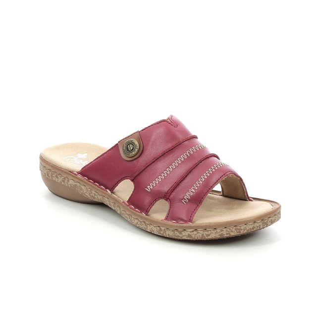 Rieker 62876-33 Red leather Womens Comfortable Sandals