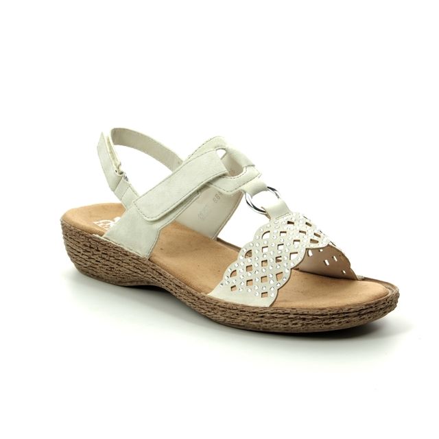 Rieker 658B1-80 Off white Womens Comfortable Sandals