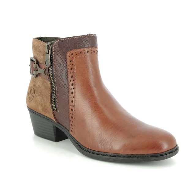 Rieker 75585-24 Tan Leather ankle boots