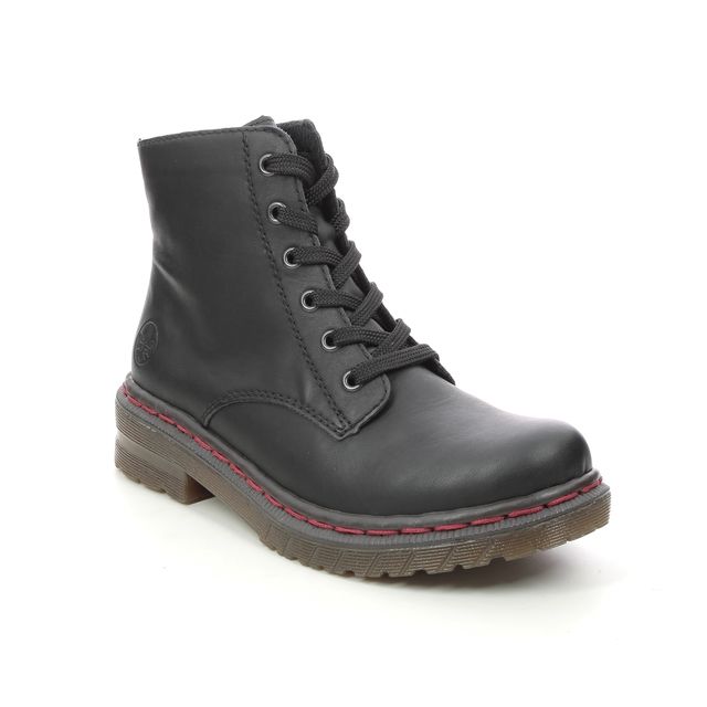 Rieker 76240-00 Black Lace Up Boots