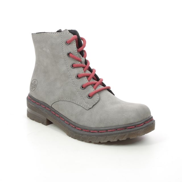 Rieker 76240-40 Grey Womens Lace Up Boots