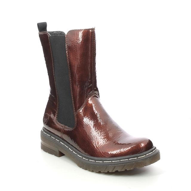 Rieker 76280-25 Bronze patent Womens Mid Calf Boots