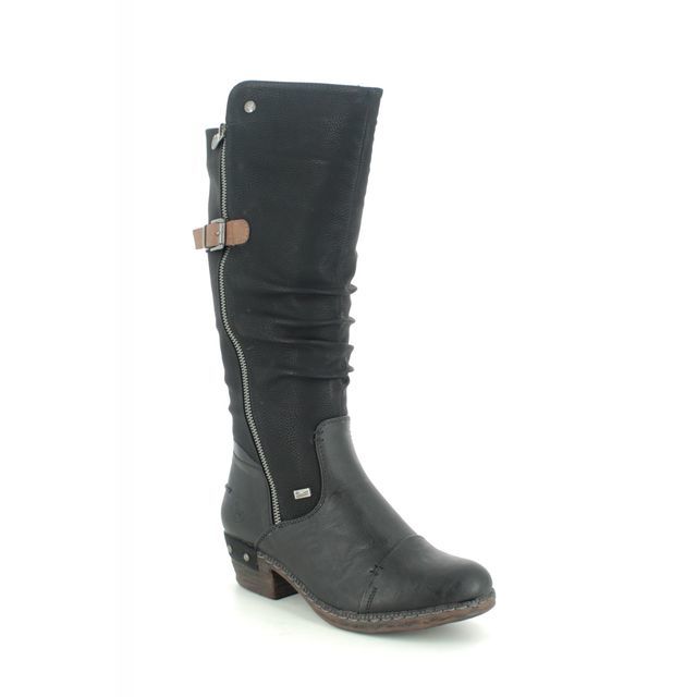Rieker Knee-high Boots - Black - 93654-00 BERNAHI TEX