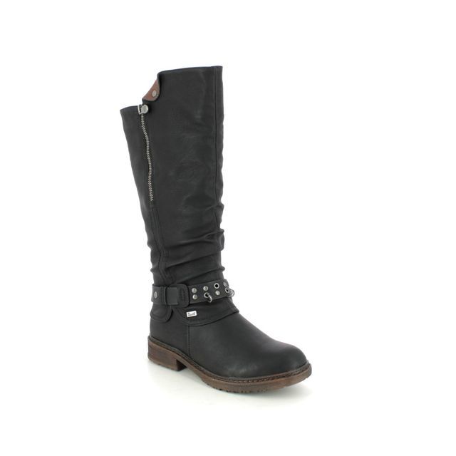 Rieker Knee-high Boots - Black - 94789-00 FRESCA TEX