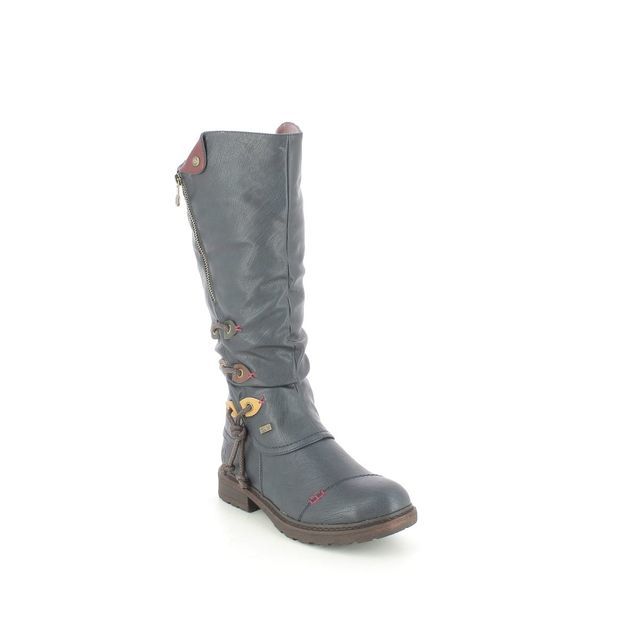 Rieker 94791-14 Navy Womens knee-high boots