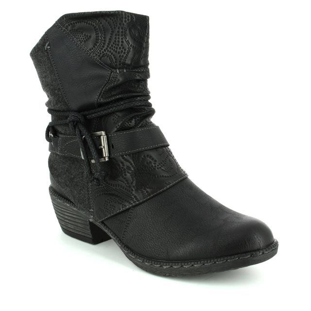 Rieker K1480-01 Black Womens ankle boots