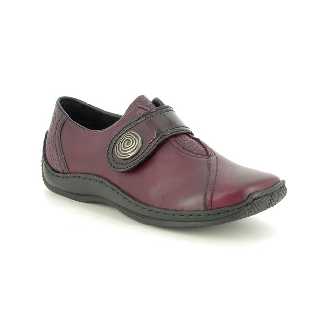 Rieker Comfort Slip On Shoes - Wine leather - L1760-35 CELIAVEL
