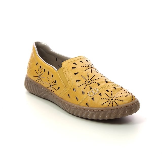 Rieker N0967-68 Yellow Womens Comfort Slip On Shoes