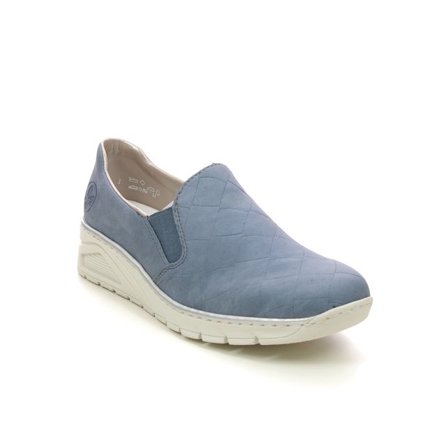 Rieker Comfort Slip On Shoes - Denim blue - N3363-10 BACCIAGO