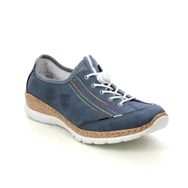 Rieker N42T0-14 Denim blue Womens lacing shoes