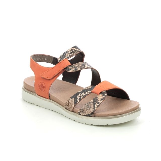 Rieker V5069-24 Orange Womens Flat Sandals