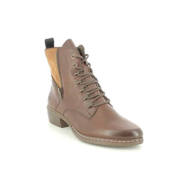 Rieker Y0800-24 Tan Womens Lace Up Boots