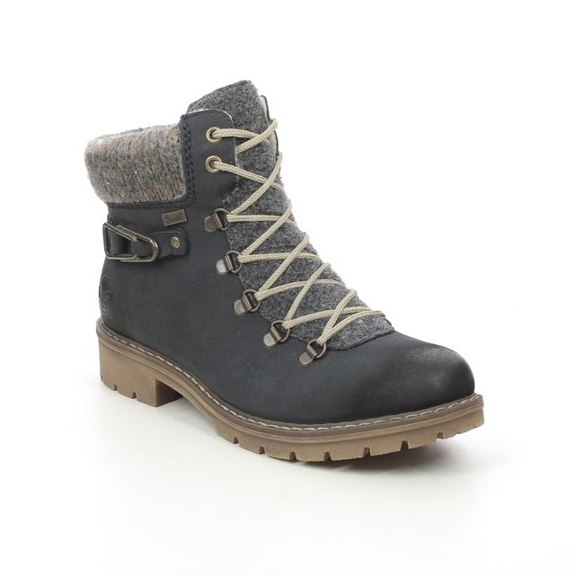 Rieker Y9131-14 Navy Womens Lace Up Boots