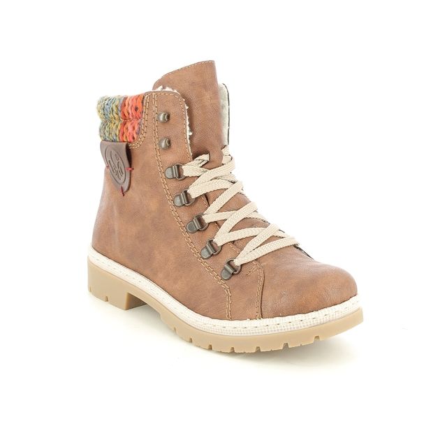 Rieker Y9430-22 Tan Womens Lace Up Boots
