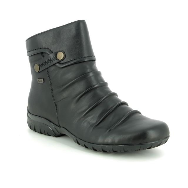 Rieker Z4652-00 Black leather ankle boots