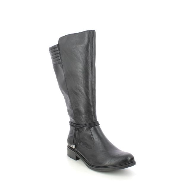Rieker Z5368-00 Black Womens knee-high boots