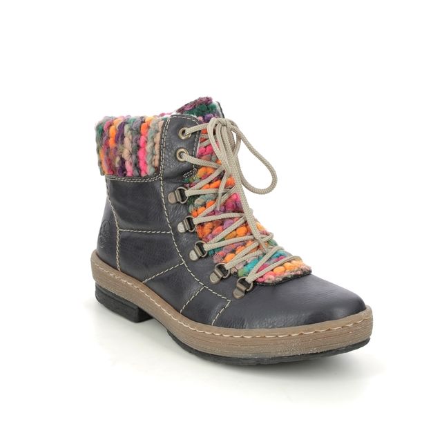 Rieker Z6706-14 Navy Womens Lace Up Boots