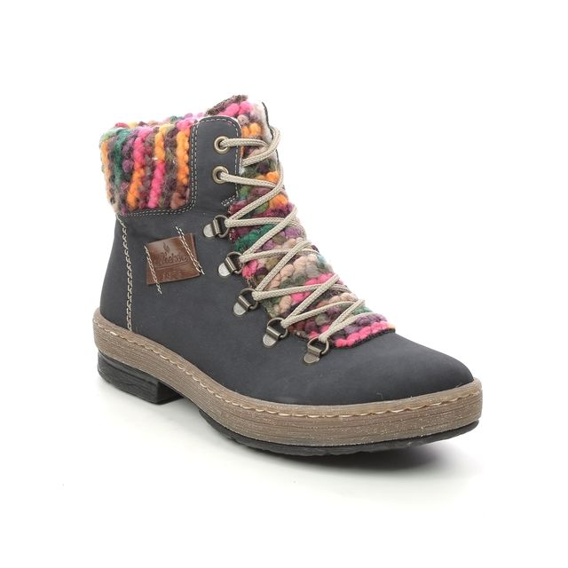 Rieker Z6743-15 Navy Womens Lace Up Boots