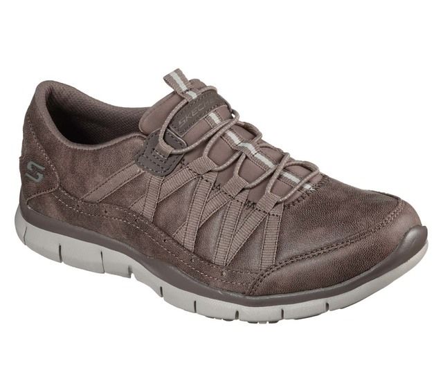 Skechers Gratis Fine DKTP Dark Taupe Womens lacing shoes 23356