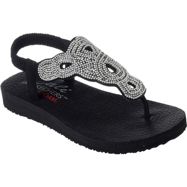 Skechers Toe Post Sandals - Black - 119655 Meditation Pearl Perfection