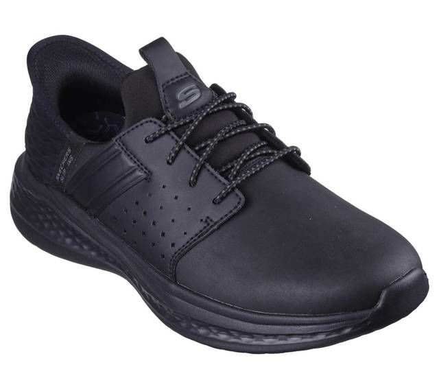 Skechers Slip Ins Delson Black Mens Slip-on Shoes 210828