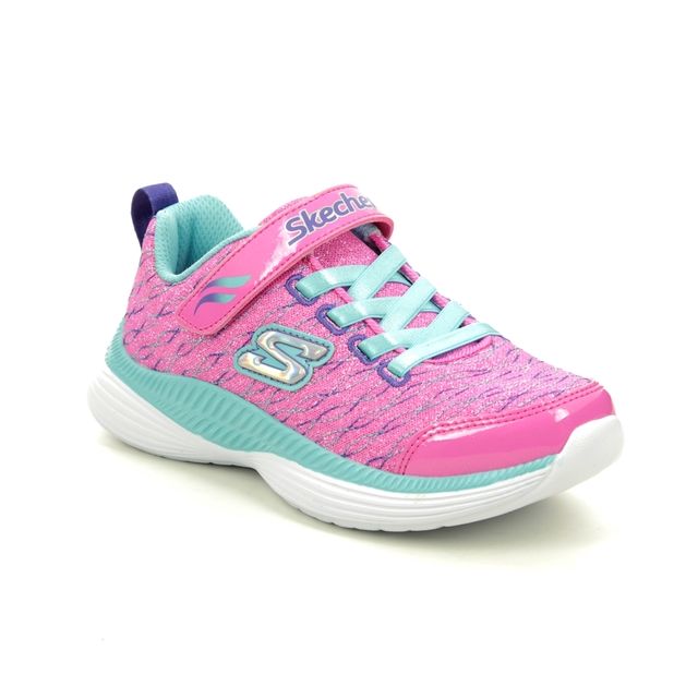 Skechers Sparkle Spinner Pink Turquoise Kids girls trainers 83017L