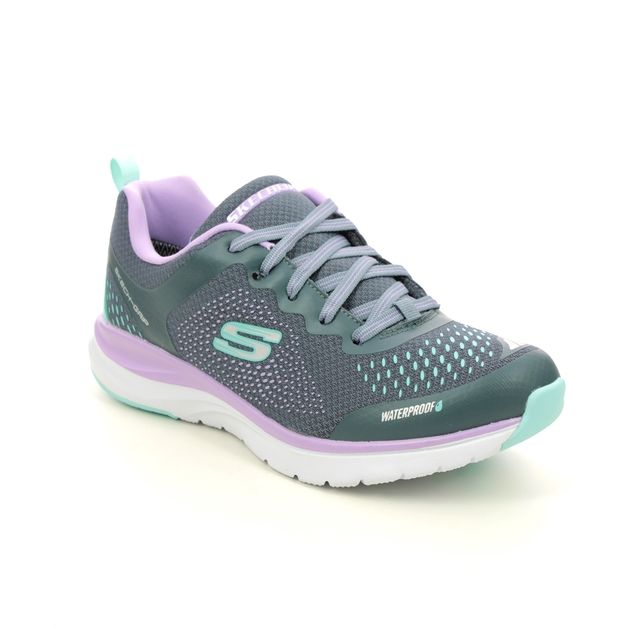 Skechers Ultra Tex Lace GYMT Grey Kids girls trainers 302394L