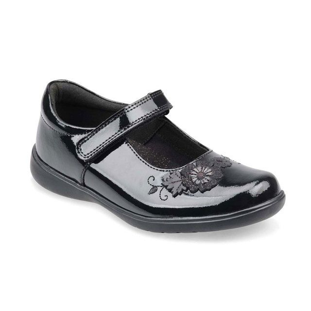 Start Rite Girls School Shoes - Black patent - 2800-3 F WISH MARY JANE