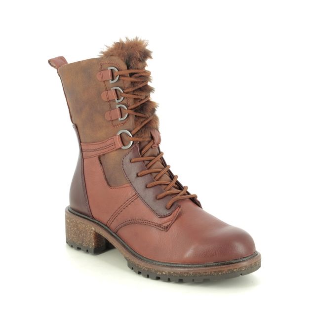 Tamaris Lace Up Boots - Tan Leather - 26212/25/306 ABINATALUES