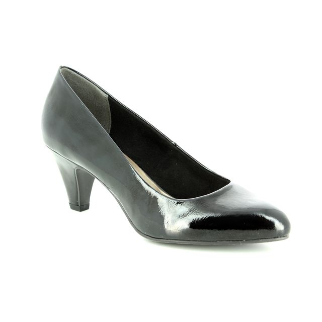Tamaris Cressco 85 22416-21-018 Black patent heeled shoes