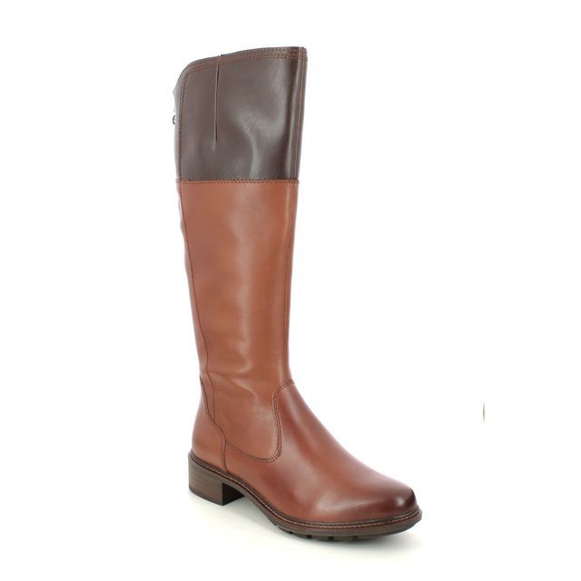 Tamaris Marli Zip Flex Tan Leather Womens knee-high boots 25633-29-330