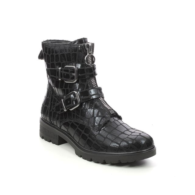 Tamaris Biker Boots - Black patent suede - 25454/27/006 ZEYA   15