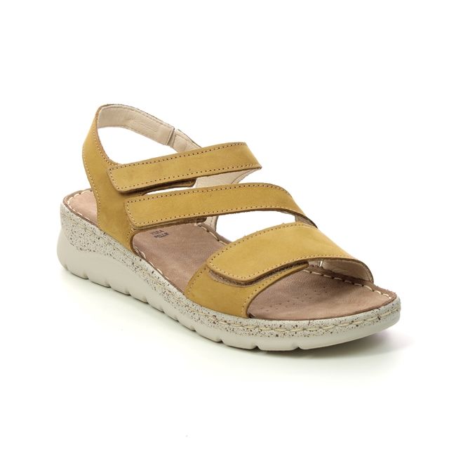 Walk in the City Wedge Sandals - Yellow - 937147200/08 TRAMBA WIDE