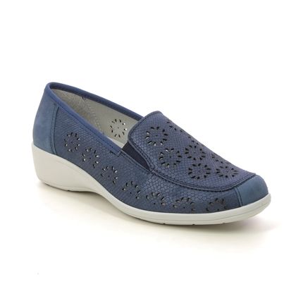 Begg Exclusive Comfort Slip On Shoes - Blue nubuck - 0721/7380 LEXI 30 PERF