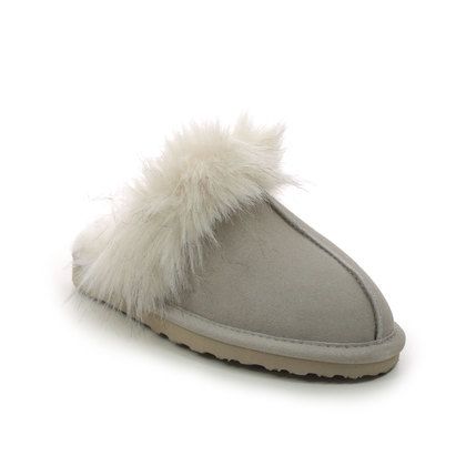 Begg Exclusive Slippers - Light Taupe suede - 40306/11 NANCY SHEEPSKIN