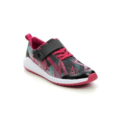 Clarks Boys Trainers - Black Red - 611316F AEON PACE K