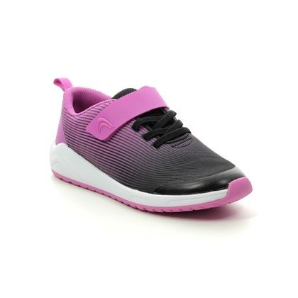 Clarks Girls Trainers - Pink Black - 447756F AEON PACE K