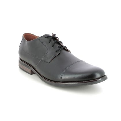 Clarks Smart Shoes - Black leather - 231398H BECKEN CAP WIDE