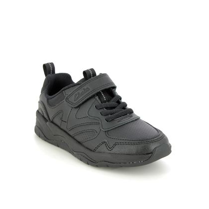 Clarks Boys Shoes - Black leather - 660956F CLOWDER SPRINT K