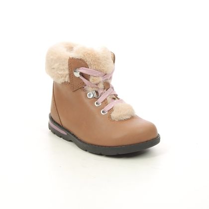 Clarks Infant Girls Boots - Tan Leather - 619406F DABI HIKER T