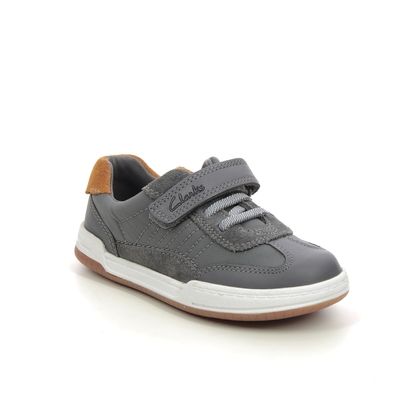 Clarks Boys First and Toddler Shoes - Grey leather - 751156F FAWN FAMILY K
