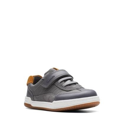 Clarks Boys First and Toddler Shoes - Grey leather - 751287G FAWN FAMILY T