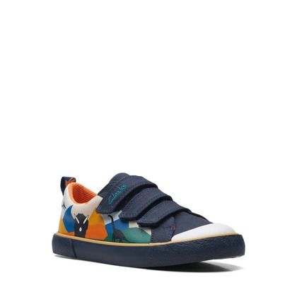 Clarks Boys Trainers - Navy - 726547G FOXING PLAY K