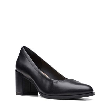 Clarks Court Shoes - Black leather - 709644D FREVA 55 WORK