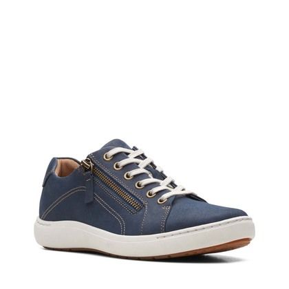Clarks Comfort Lacing Shoes - Navy Nubuck - 635704D NALLE LACE
