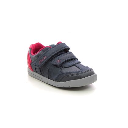 Clarks Boys First and Toddler Shoes - Navy Leather - 614406F REX PLAY QUEST