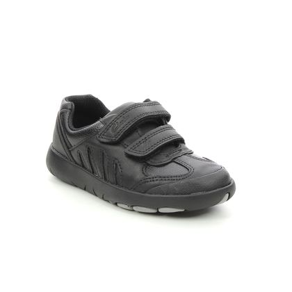 Clarks Boys Shoes - Black leather - 614397G REX STRIDE T